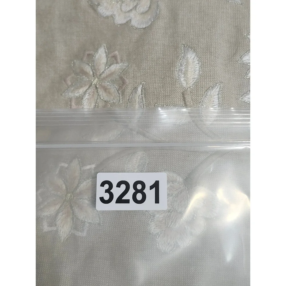 Pier 1 Imports Beige Floral Embroidered Beaded Square‎ Throw Pillow Cover